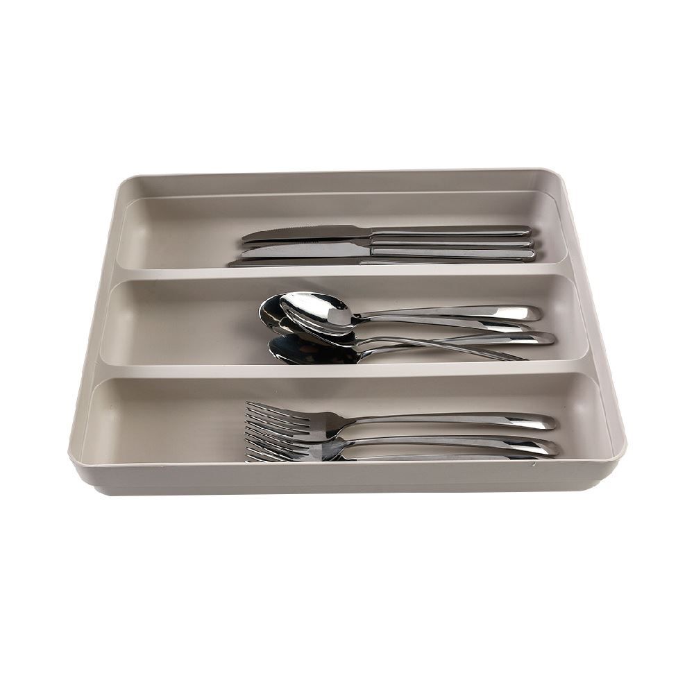 Organizador De Talheres 3 Divisórias Logic Ou - Bege Fechado