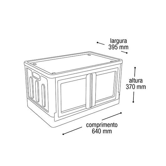 Organizador Dobrável Porta Dupla Preto 75 Litros