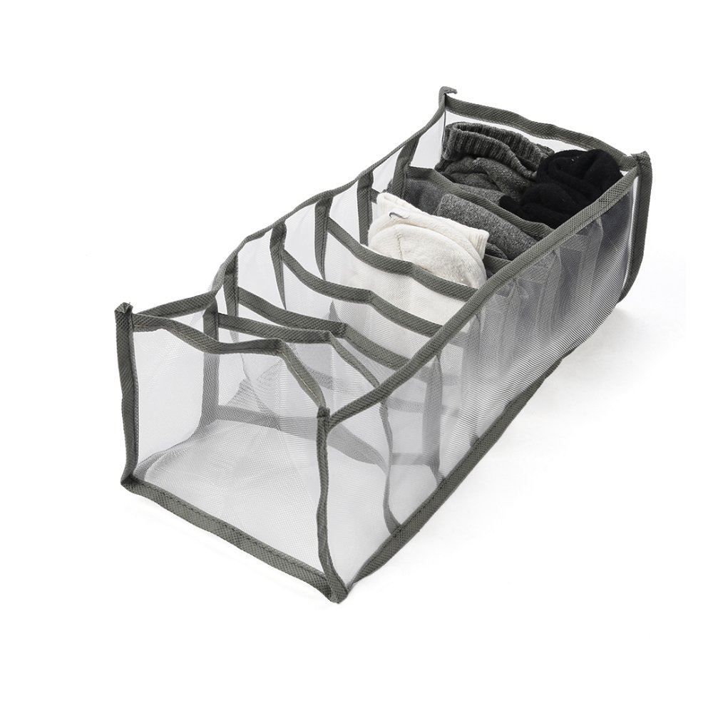 Organizador De Gaveta Com 7 Divisórias Clink - Cinza