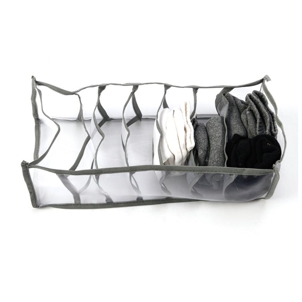 Organizador De Gaveta Com 7 Divisórias Clink - Cinza