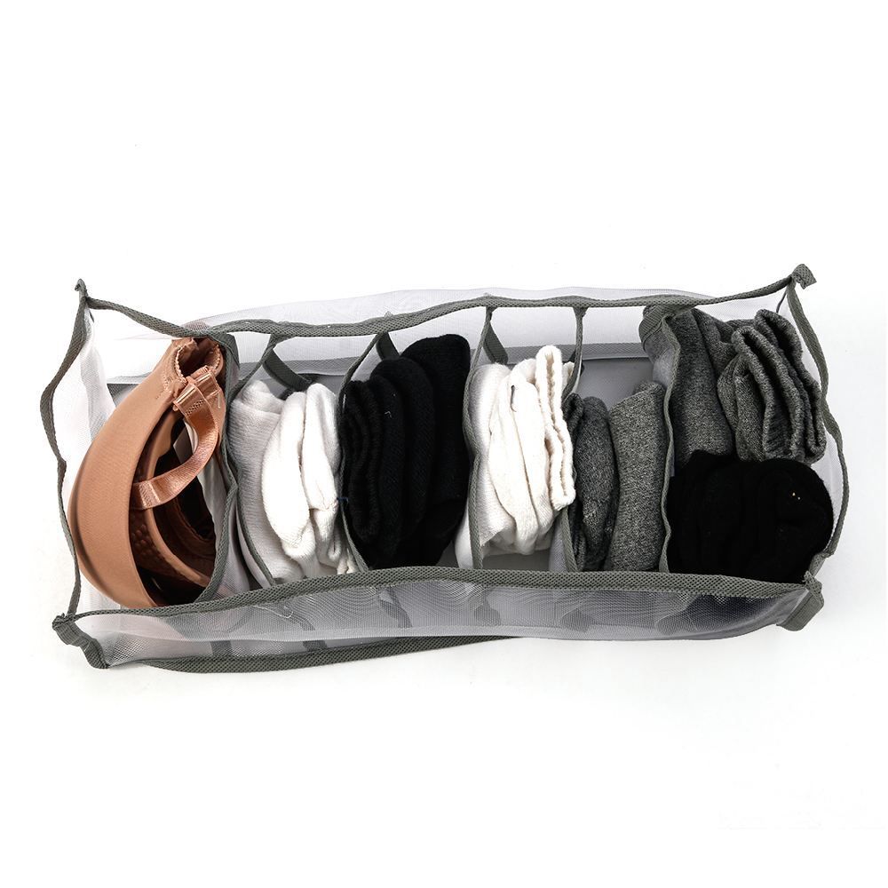 Organizador De Gaveta Com 7 Divisórias Clink - Cinza