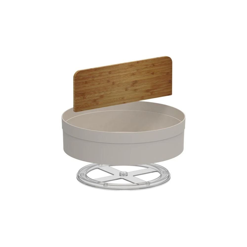 Organizador Giratório Alto Com Divisória 25,5Cm Lume Ou - BEGE FECHADO