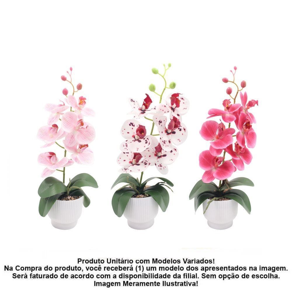 Orquídea Artificial Com Vaso Havan Casa 40 Cm - Sortido