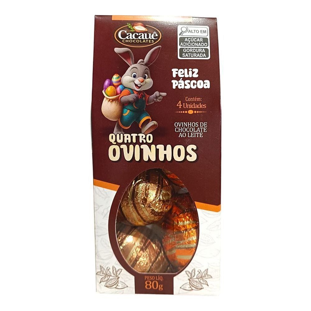 Ovinhos de Chocolate Ao Leite 4 Unidades Cacauê - 80g