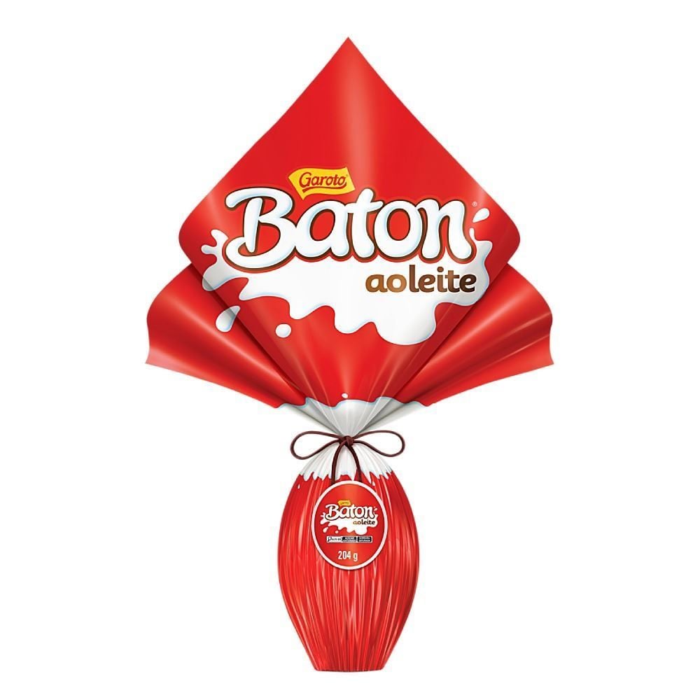 Ovo de Chocolate Baton Ao Leite Garoto - 204g