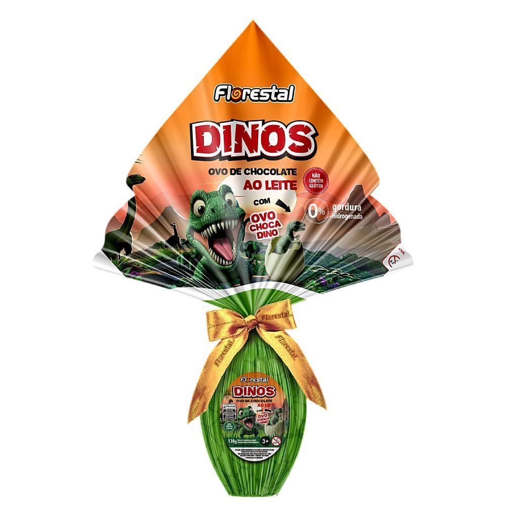 Ovo de Páscoa Ao Leite Dinos Florestal - 130g