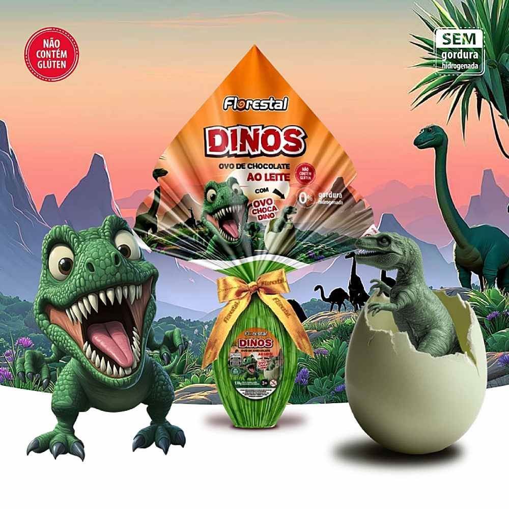 Ovo de Páscoa Ao Leite Dinos Florestal - 130g