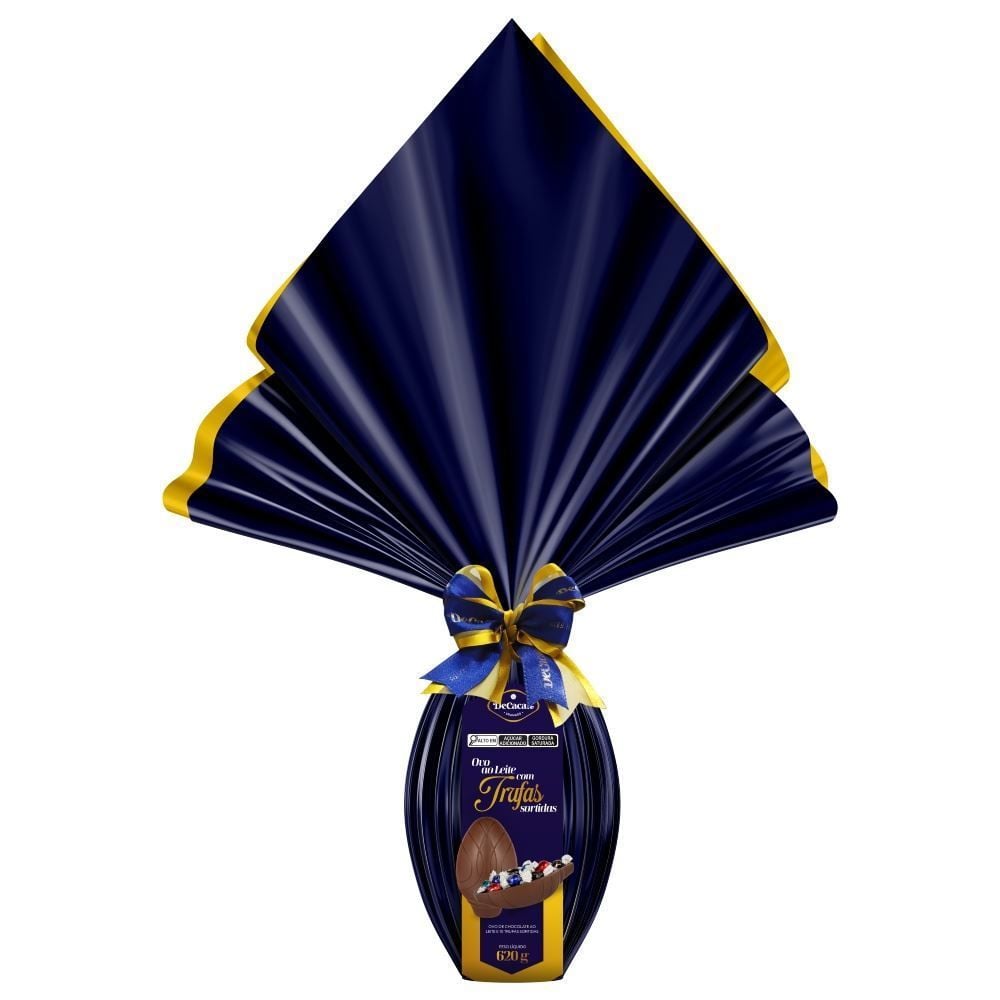 Ovo de Páscoa Chocolate Ao Leite com Trufas 620G - DeCacau