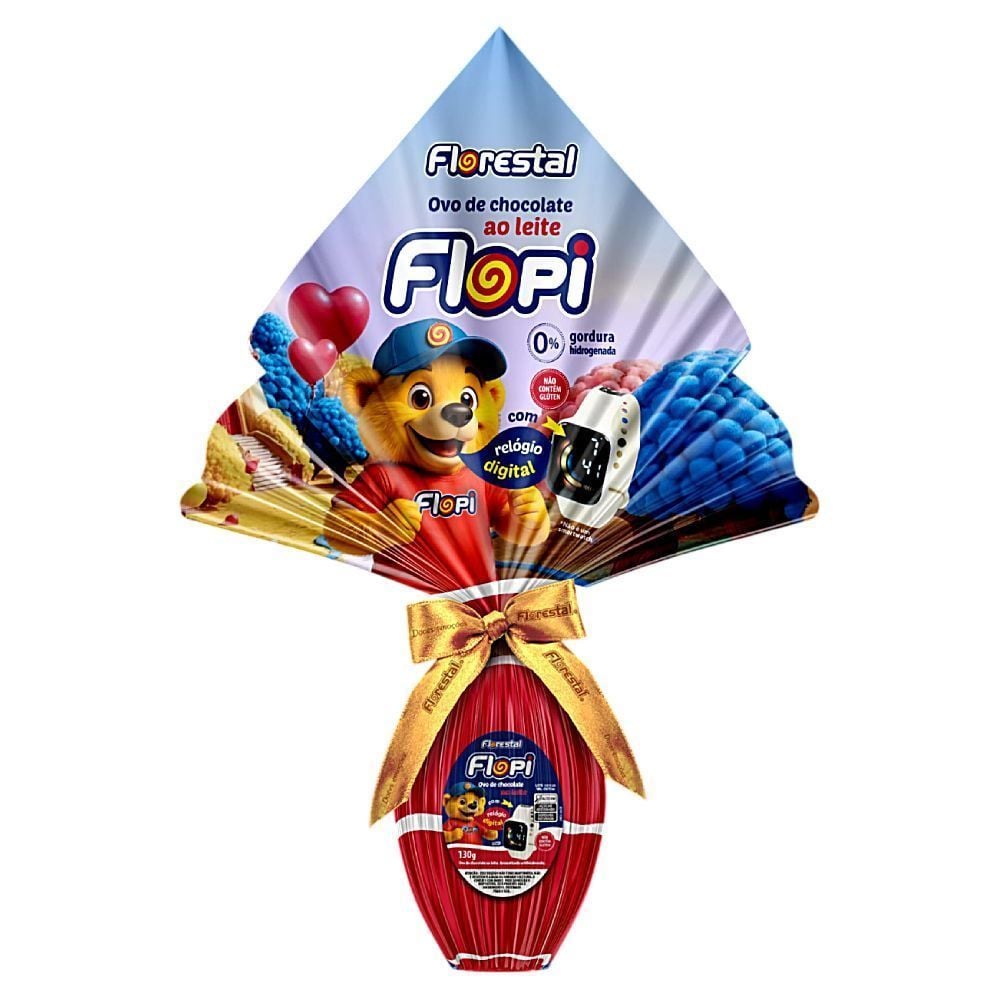 Ovo de Páscoa Chocolate Ao Leite Flopi Florestal - 130g
