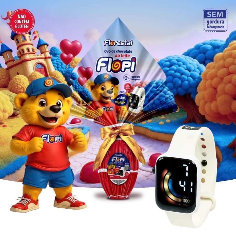 Ovo de Páscoa Chocolate Ao Leite Flopi Florestal - 130g