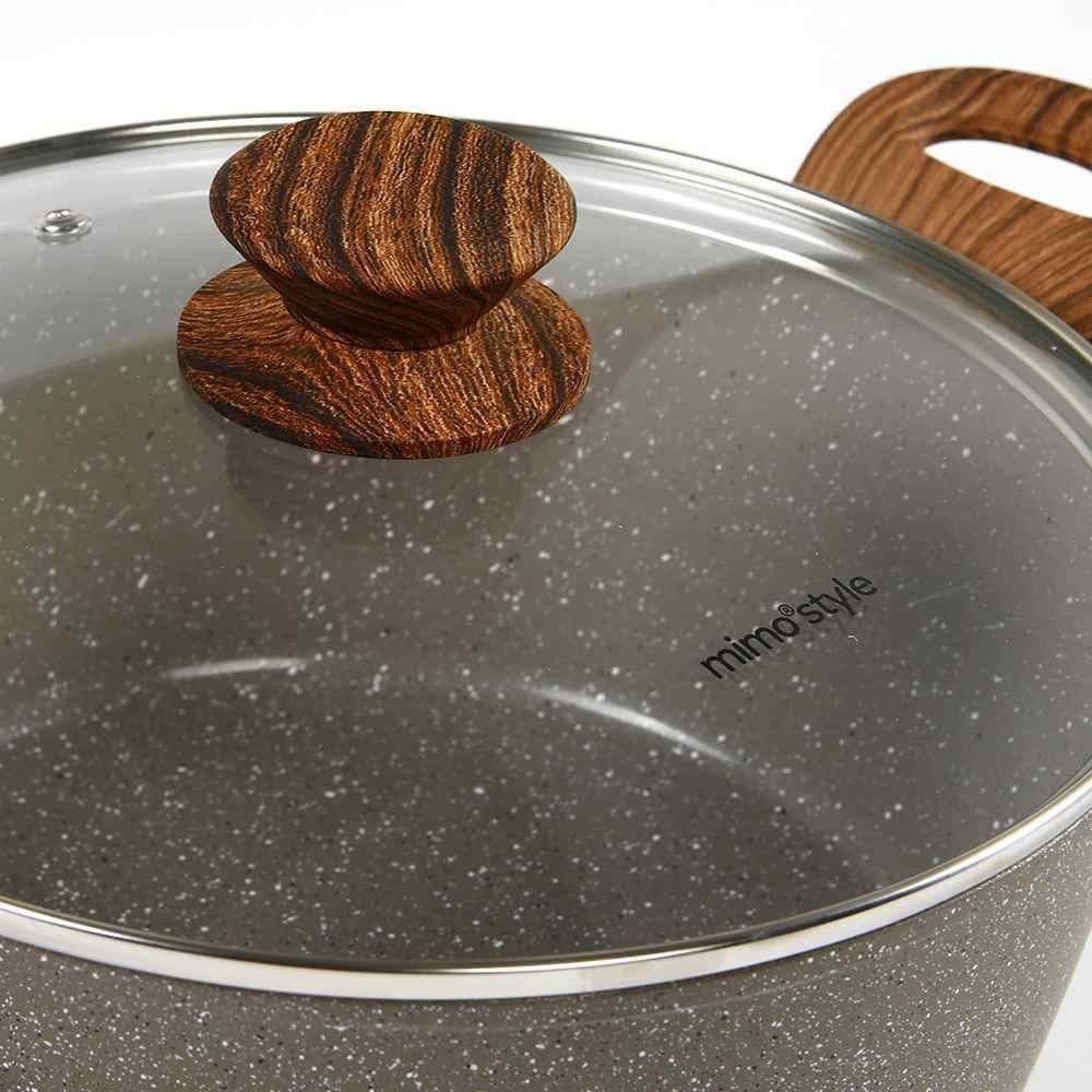 Panela Caçarola De Alumínio Com Revestimento Cerâmico Cook Grafito Mimo Style 3,8L - Grafite