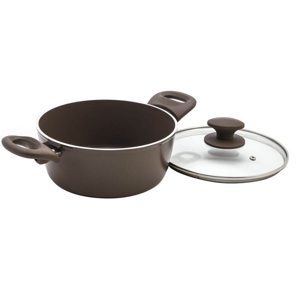 Panela Caçarola De Alumínio Revestimento Cerâmico Indução Optima Havan Casa 3,8L - Camurça