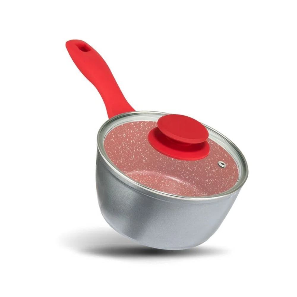 Panela Com Tampa De Vidro Redstone Définitive Philco 1,4L - Cinza com Vermelho