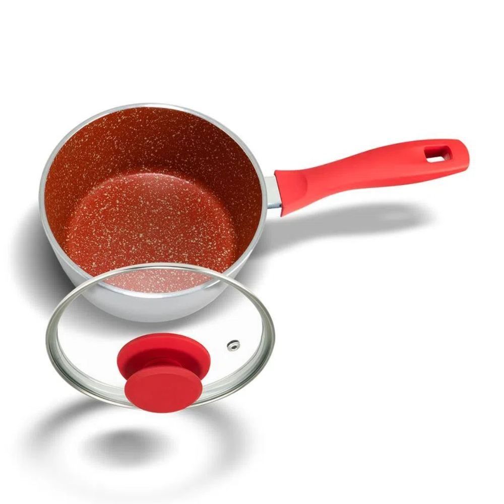 Panela Com Tampa De Vidro Redstone Définitive Philco 1,4L - Cinza com Vermelho