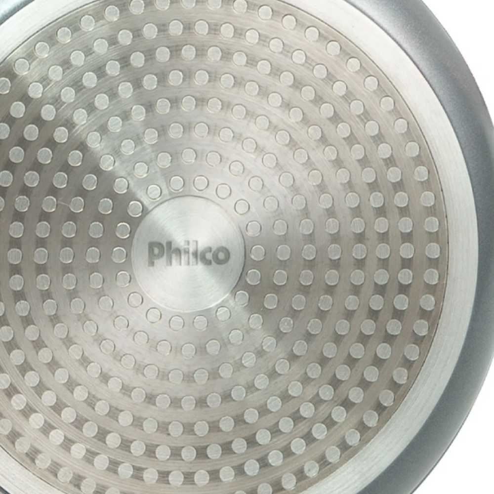 Panela Com Tampa De Vidro Redstone Définitive Philco 1,4L - Cinza com Vermelho