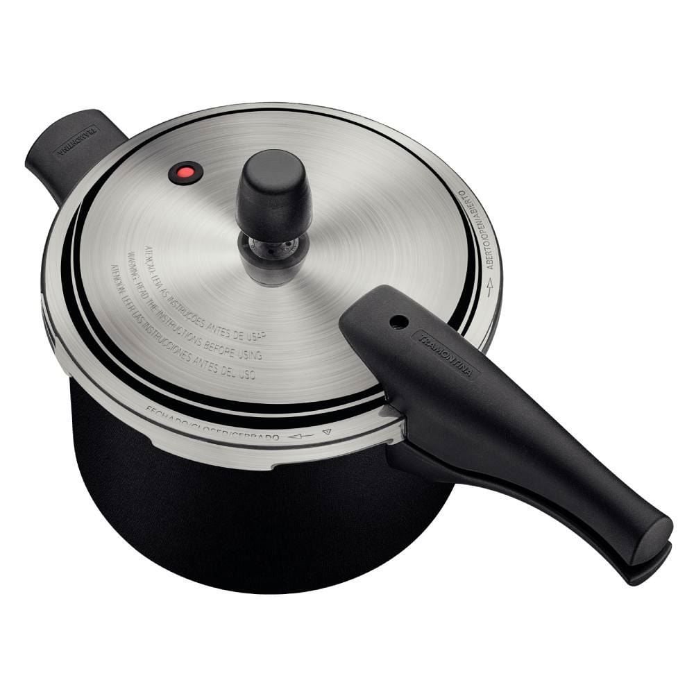 Panela De Pressão Em Alumínio Starflon Max Vancouver Effect Tramontina 4,5 Litros - Preto