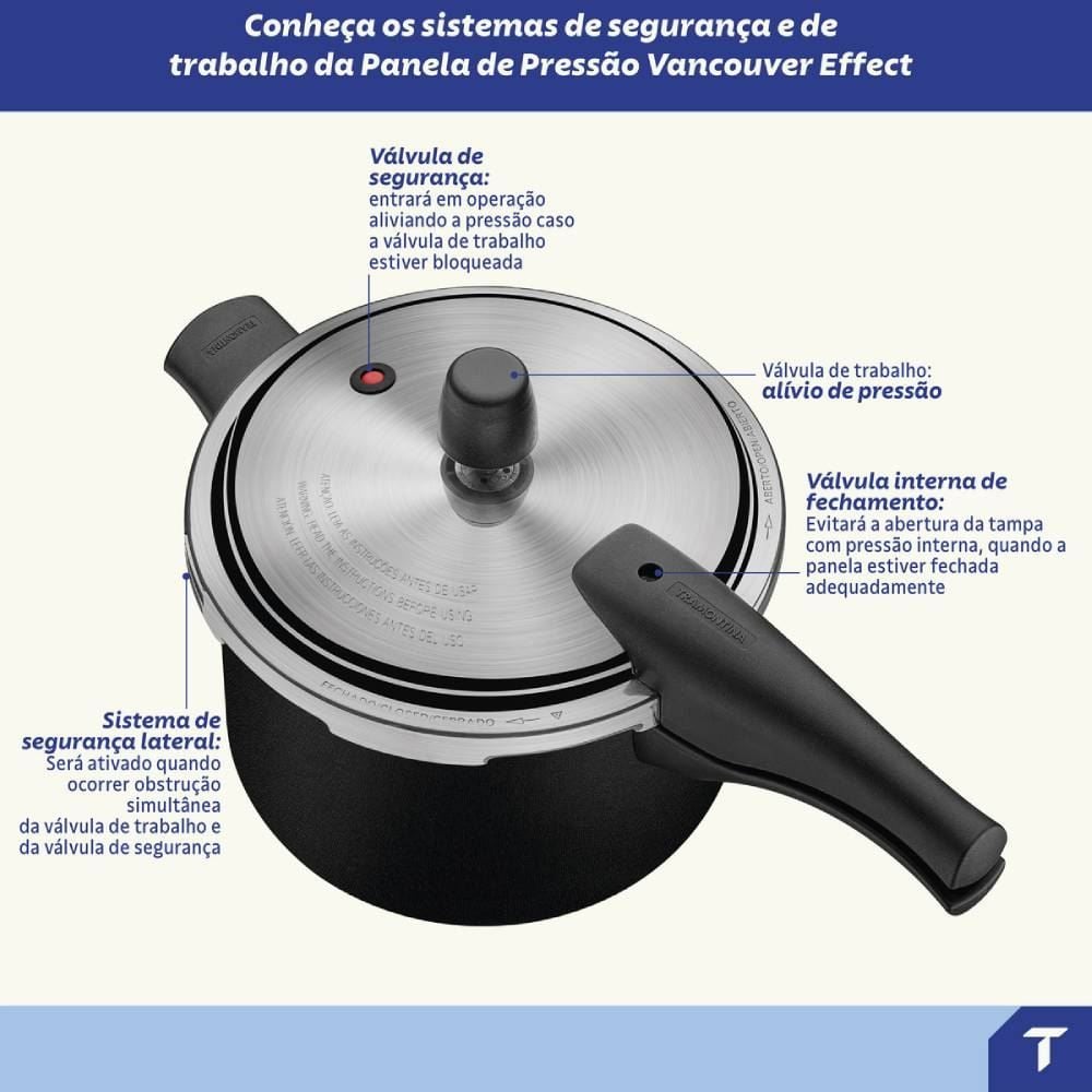 Panela de Pressão Vancouver Effect Tramontina 4,5 Litros - Preto