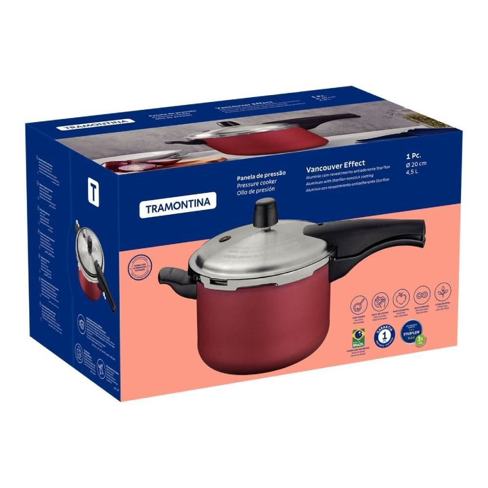 Panela de Pressão Vancouver Effect Tramontina 4,5 Litros - Vermelho