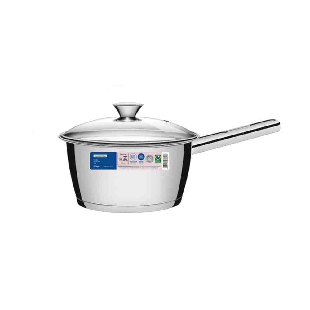 Panela Tramontina Indução Inox Com Tampa Vidro 1,5L - Allegra