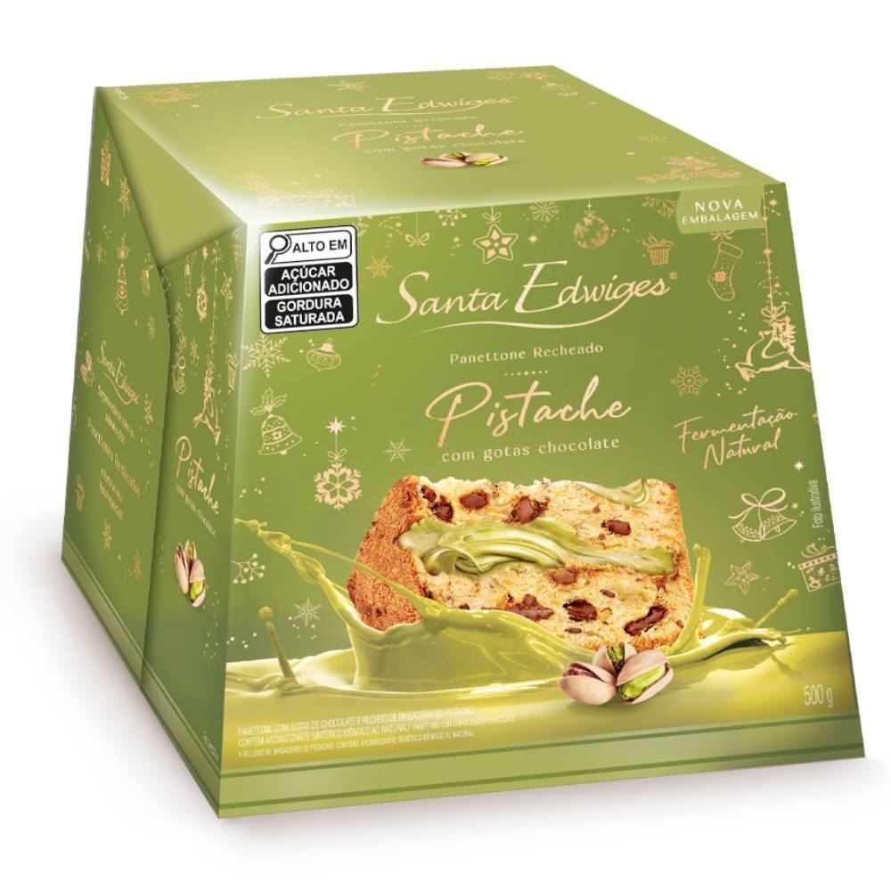 Panettone Pistache Com Gotas De Chocolate Santa Edwiges - 500g