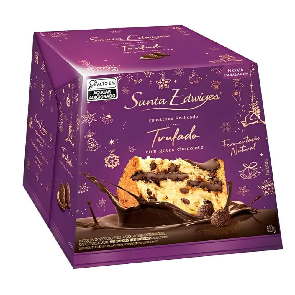 Panettone Trufado Com Gotas De Chocolate Santa Edwiges - 500g