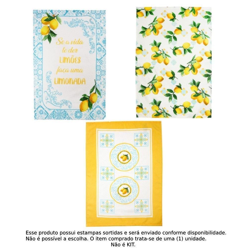 Pano De Copa 100% Algodão Felpudo Döhler 1 Pç - Sortido Limões