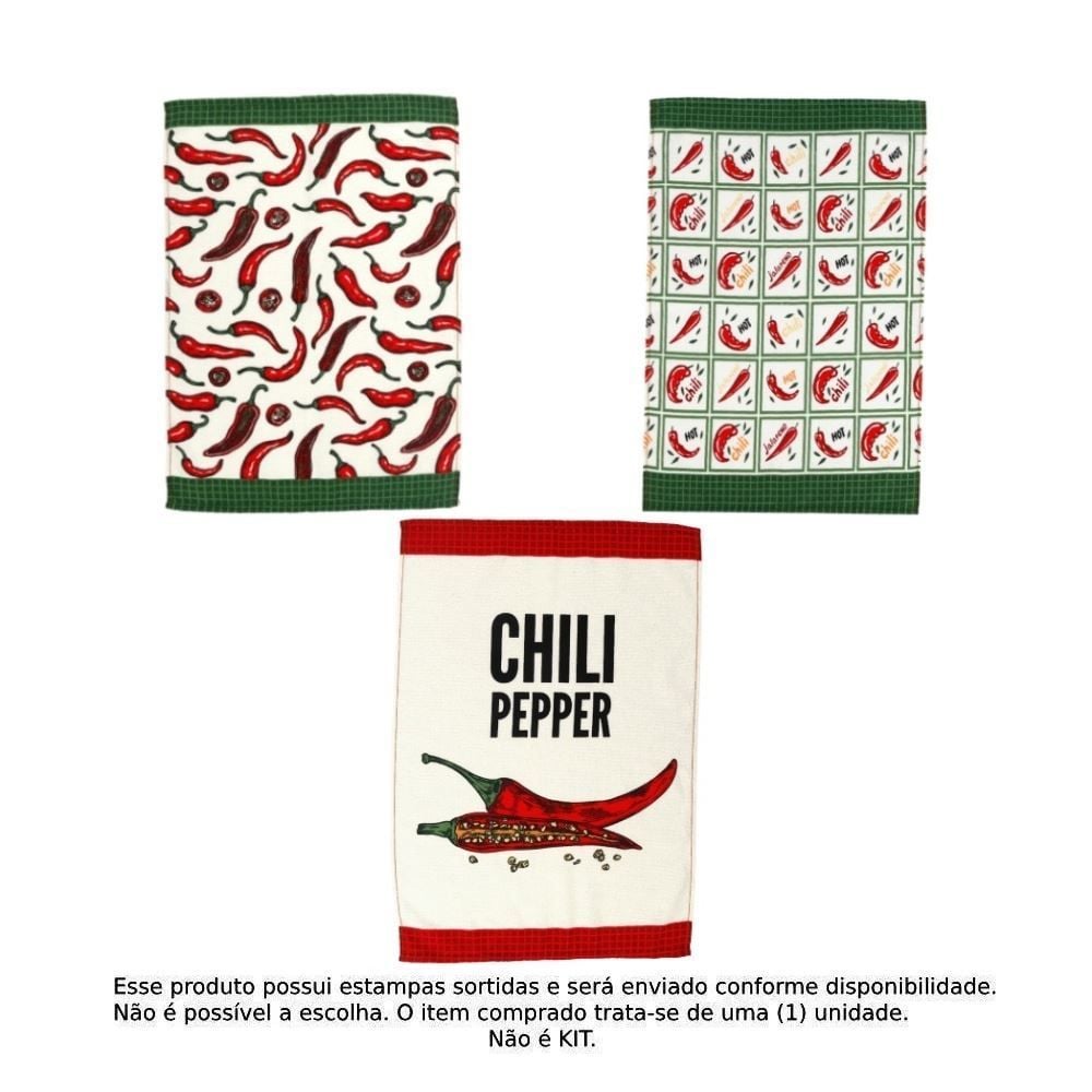 Pano de Copa 100% Algodão Felpudo Döhler 1 Pç - Pimentas