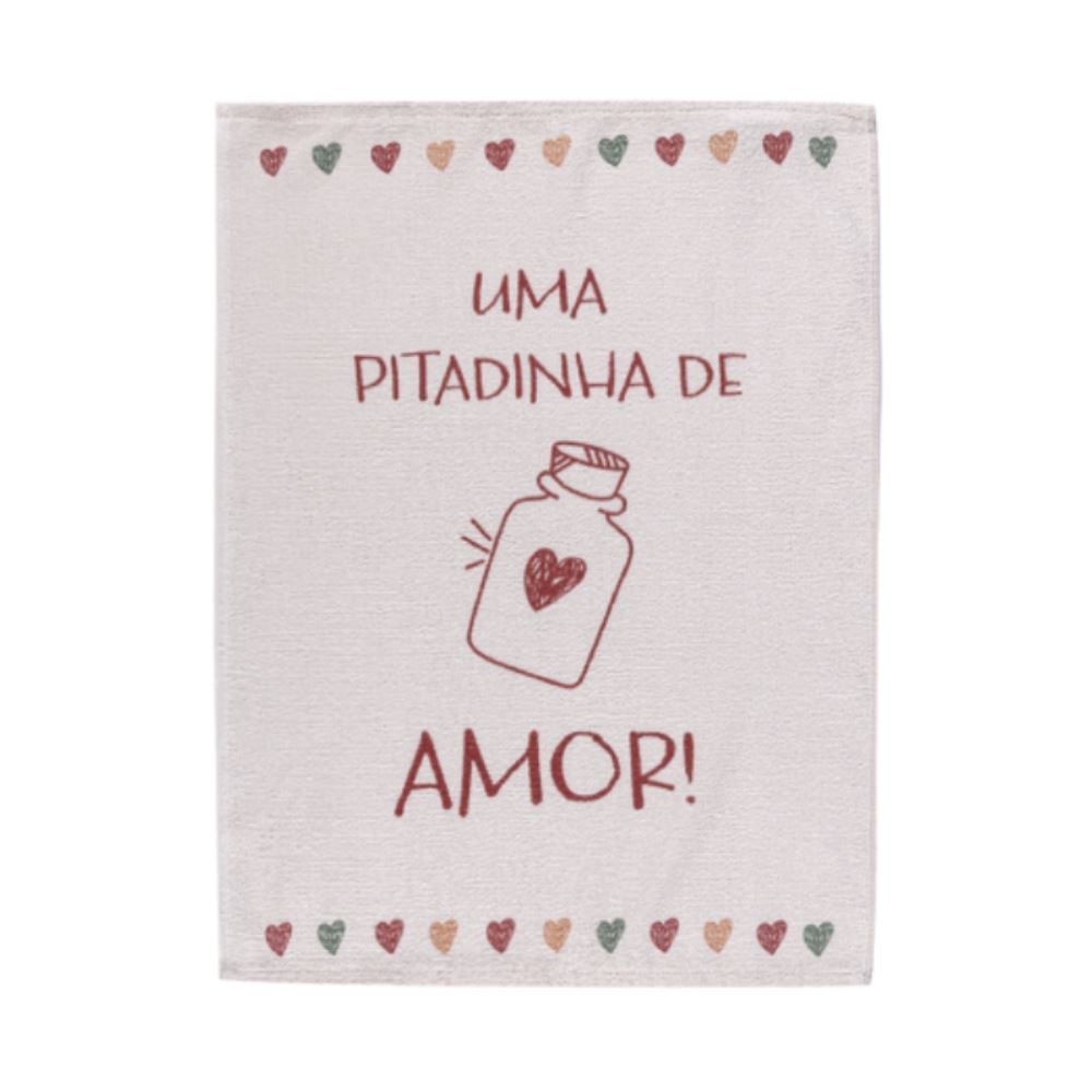 Pano de Copa Estampado 46 X 65Cm Teka - Corações