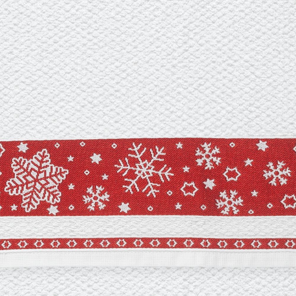 Pano De Copa Jacquard Natal Karsten - Flocos De Neve