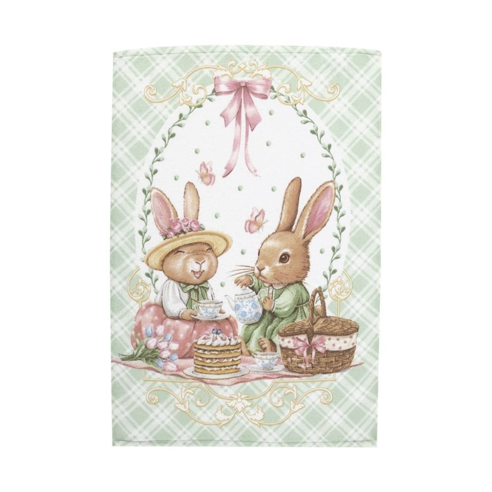 Pano de Copa Páscoa Döhler - Coelhos