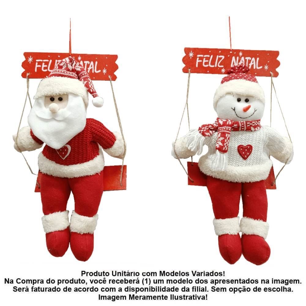 Papai Noel Balanço Feliz Natal 43 Cm Rio Master - Sortido