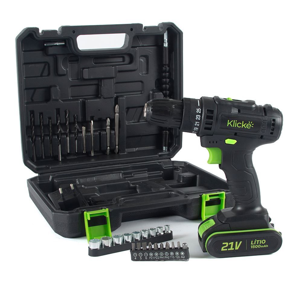Parafusadeira E Furadeira 3/8" Klicke Kf1350 21V - Bivolt