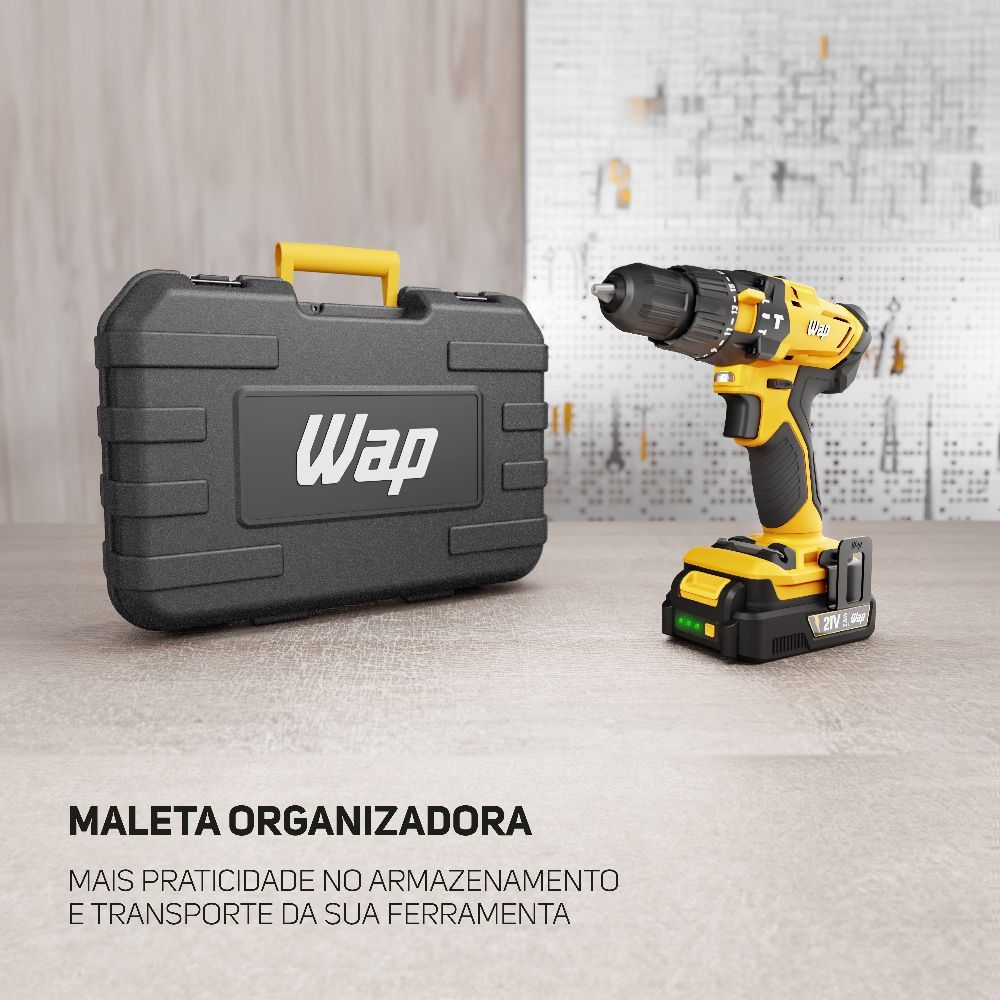 Parafusadeira e Furadeira 3/8” Wap K21 Id02 21V Torque 45Nm