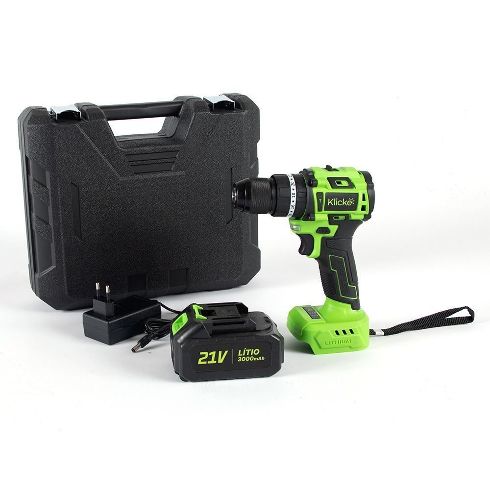 Parafusadeira e Furadeira de Impacto 3/8" Klicke Kf1500 21V - Bivolt