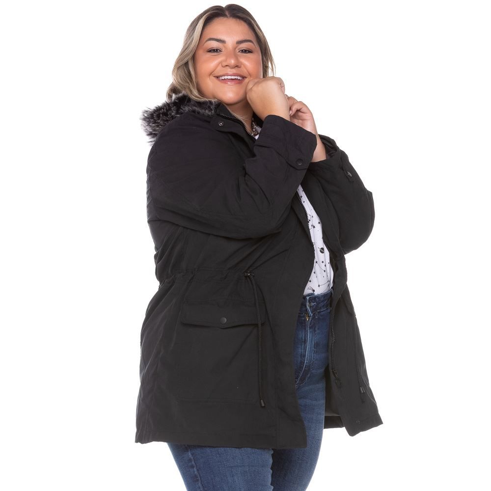 Parka Plus Size Sarja Peletizada Patrícia Foster Mais
