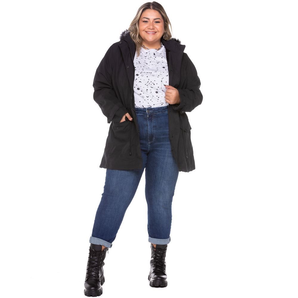 Parka Plus Size Sarja Peletizada Patrícia Foster Mais