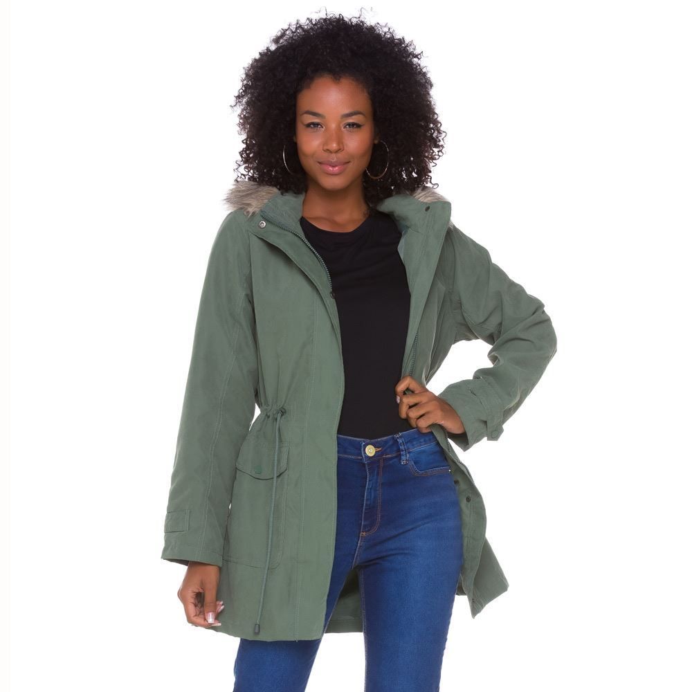 Parka Sarjada com Capuz Patrícia Foster