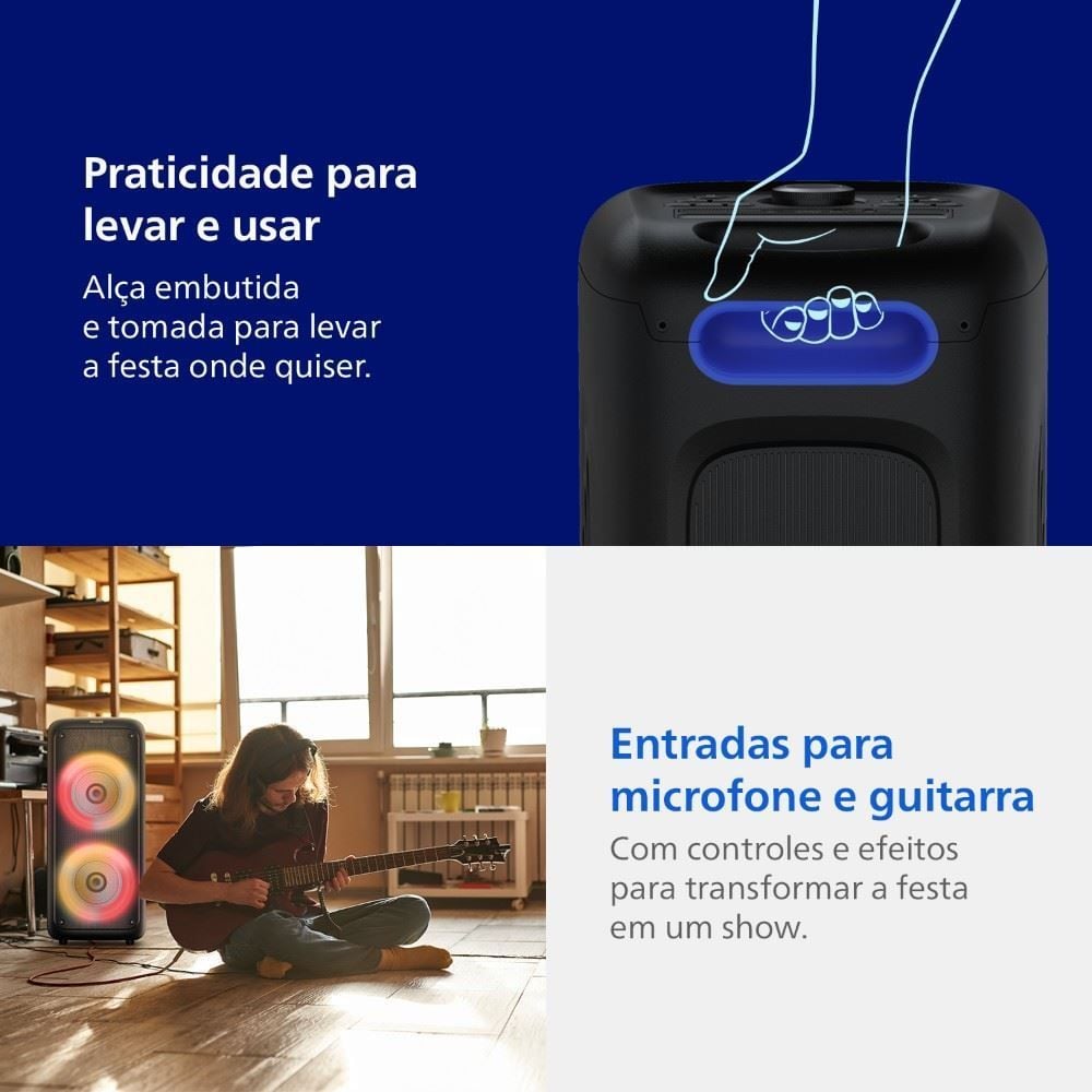 Caixa de Som Bluetooth Philips Party Speaker 1500W Philips Tax4000