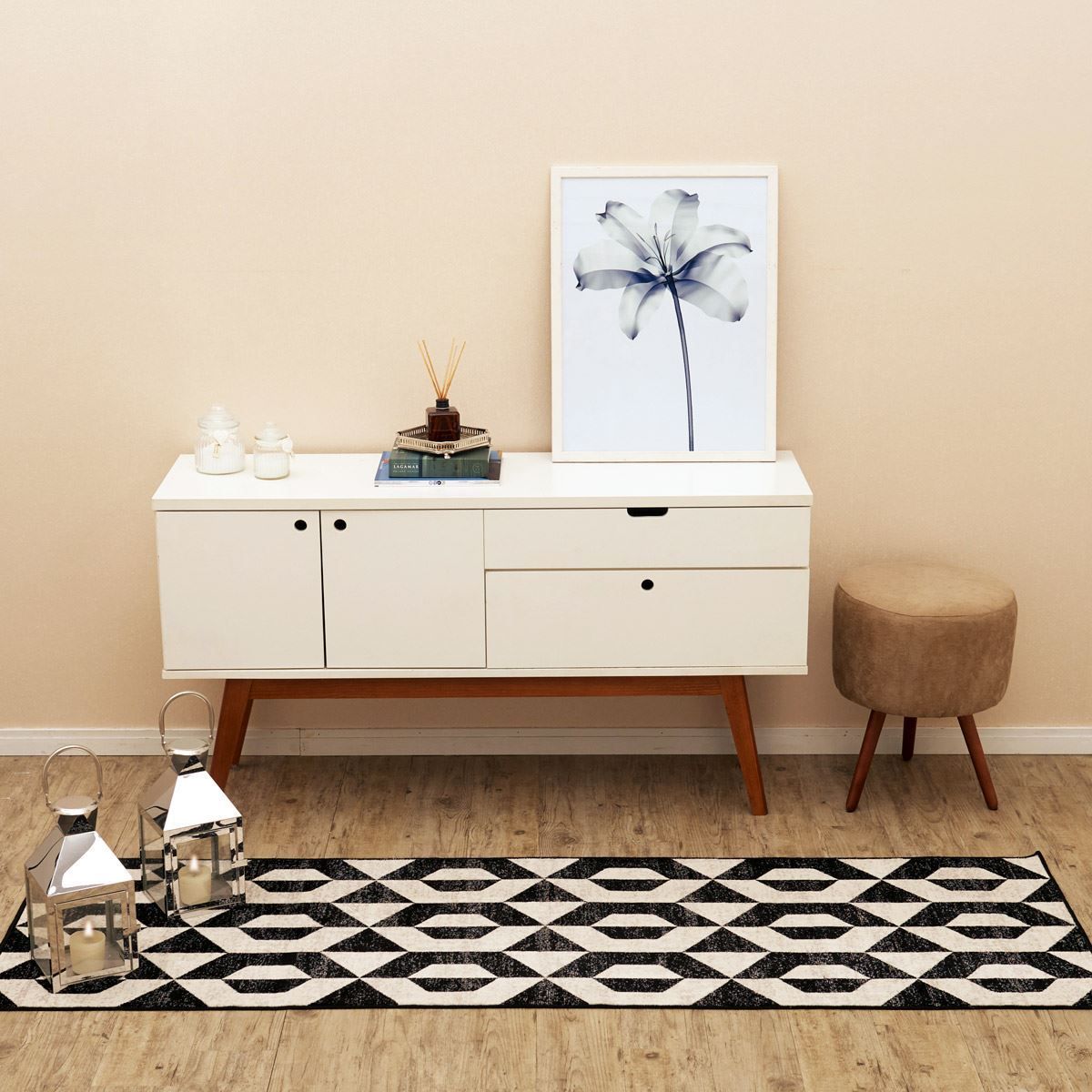 Passadeira Belga 67X2,10M Para Quarto E Sala - Preto