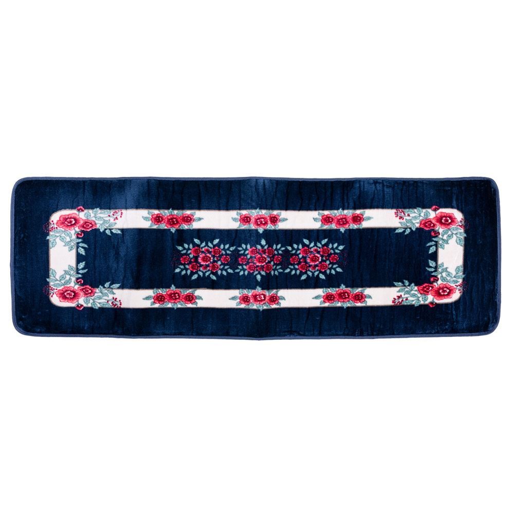 Passadeira Sevilha 60X1,80M Para Sala E Quarto - Floral Azul