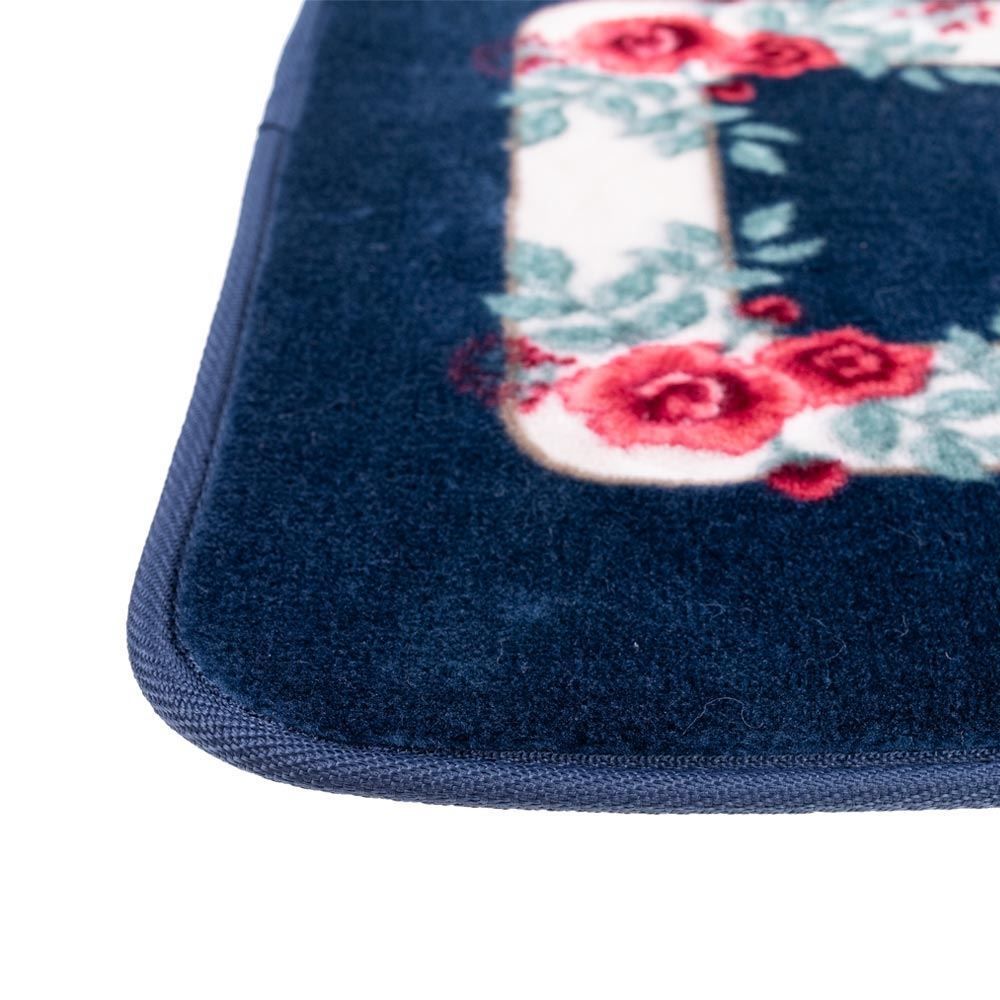 Passadeira Sevilha 60X1,80M Para Sala E Quarto - Floral Azul