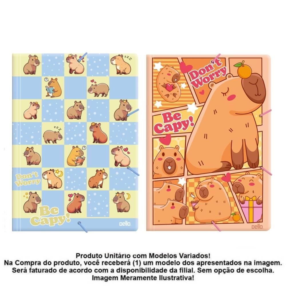 Pasta Aba Elástica Ofício Capy Dello - Sortido