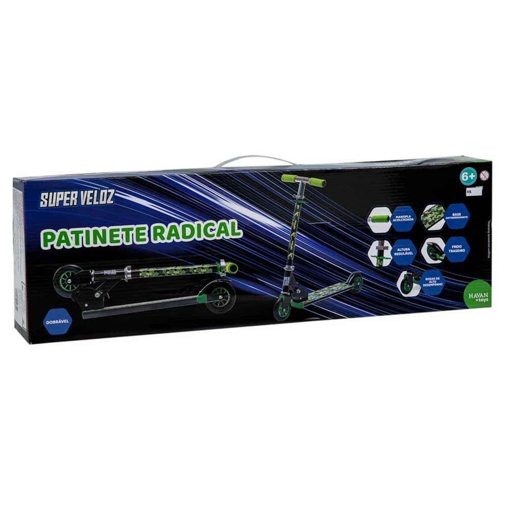 Patinete 2 Rodas Dobrável Radical Verde Havan Toys - HBR0439
