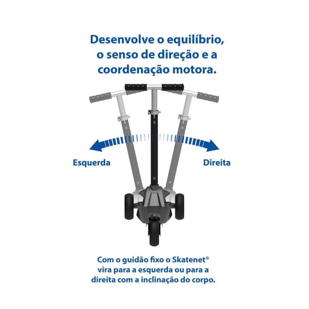 Patinete Infantil Bandeirante Skatenet Max Grafite - 1532