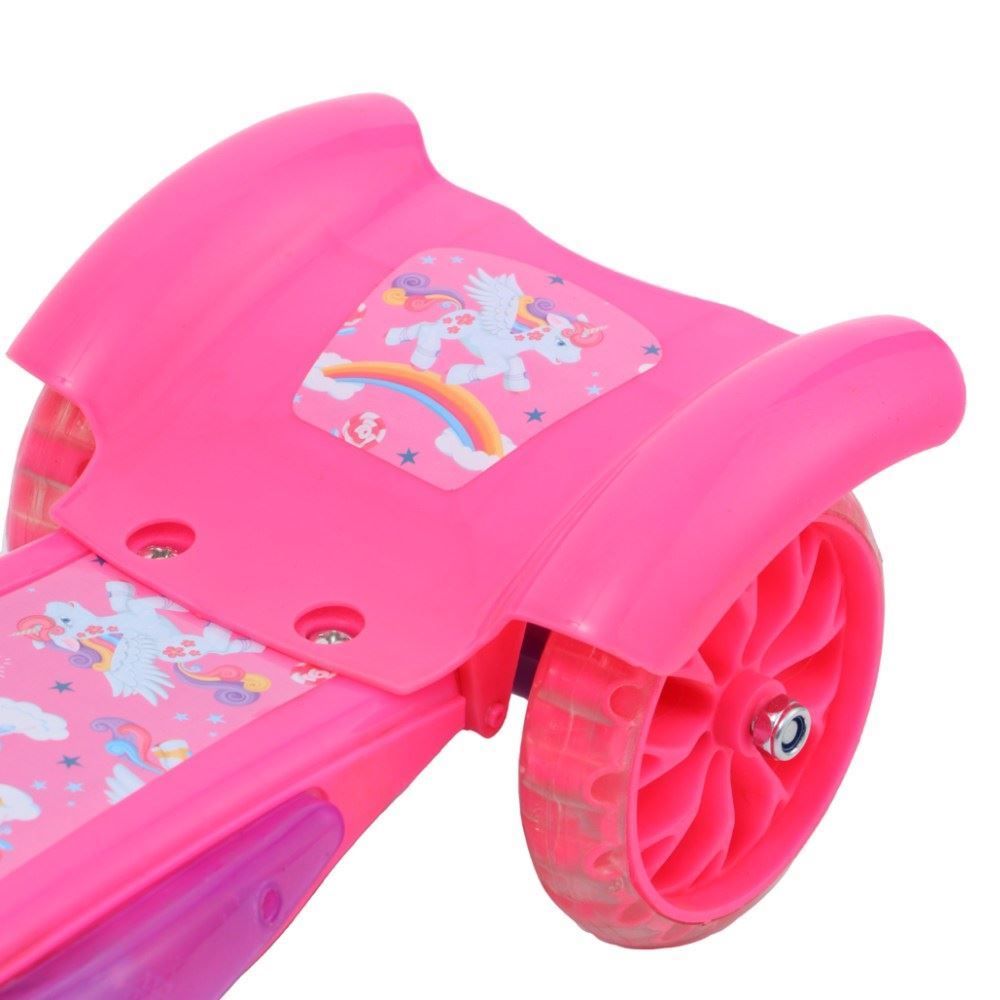 Patinete Infantil Rosa 3 Rodas com Cesto Som e Led Havan Toys - HBR0444
