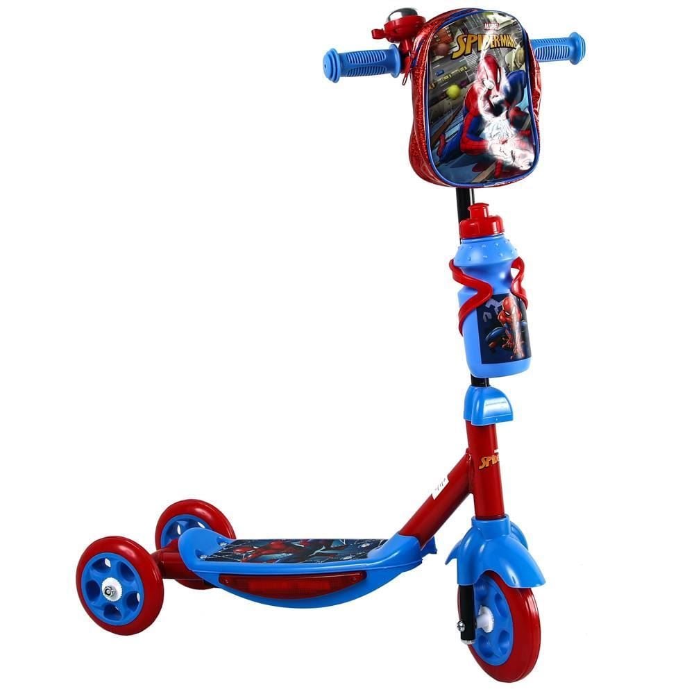 Patinete Spiderman 3 Rodas Com Garrafa E Mochila Havan Toys - HBR0590