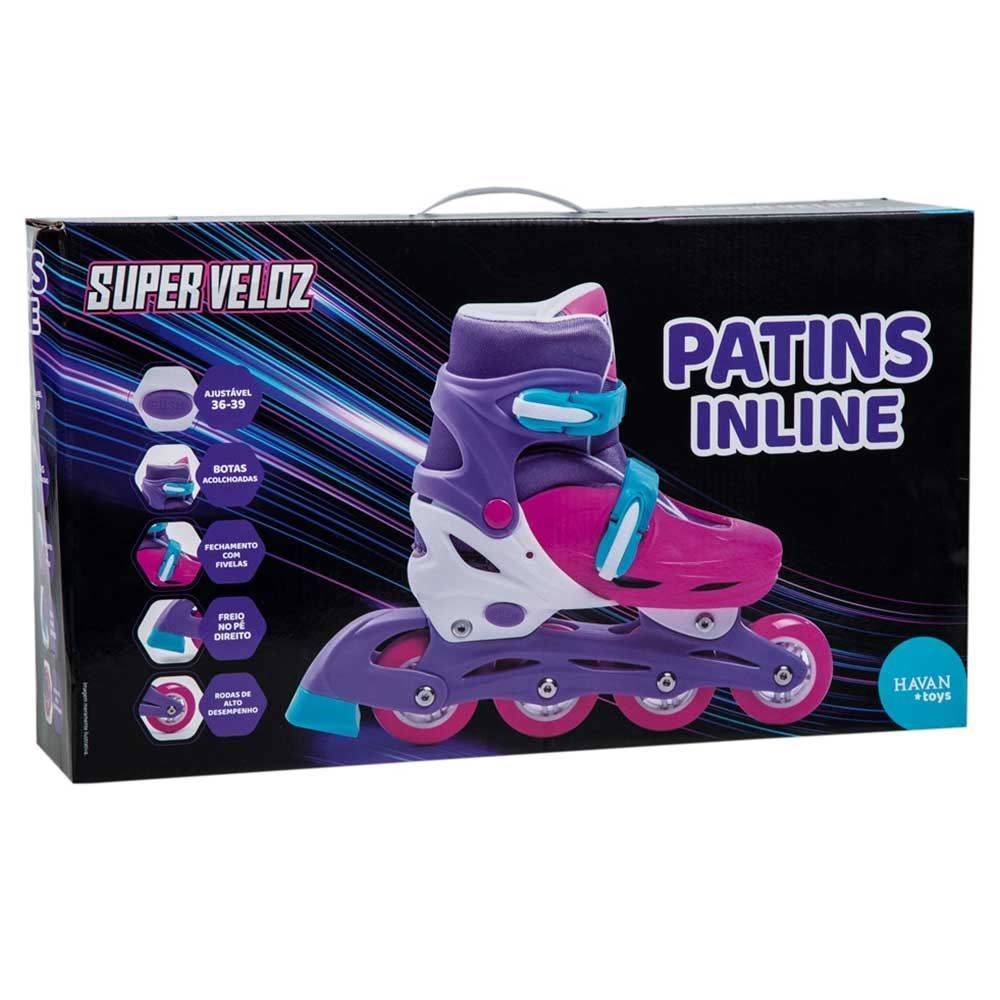 Patins Feminino Lilás In Line 36 A 39 Havan Toys - HBR0434