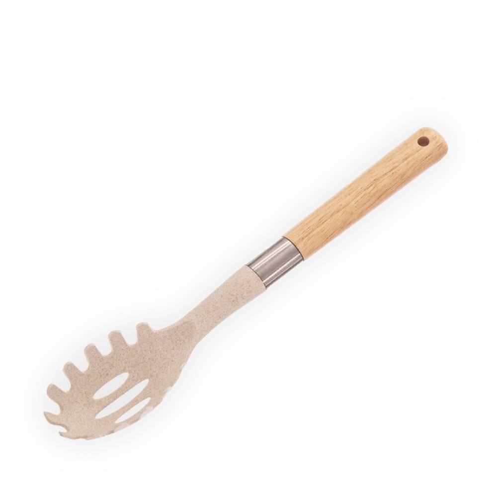 Pegador De Massa Fibra Natural Marfim Com Cabo De Madeira - Evo