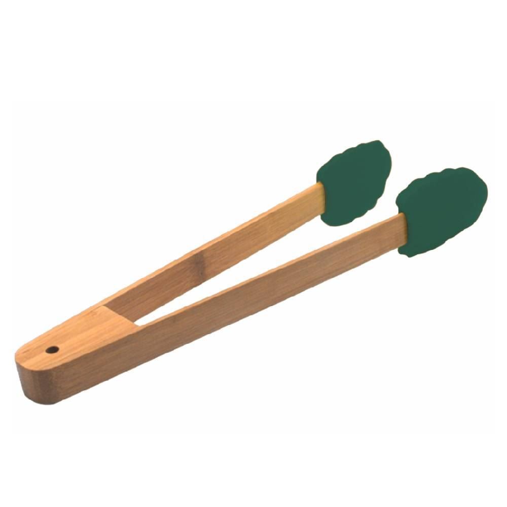 Pegador De Silicone Com Cabo De Bambu Havan Casa - Verde Floresta