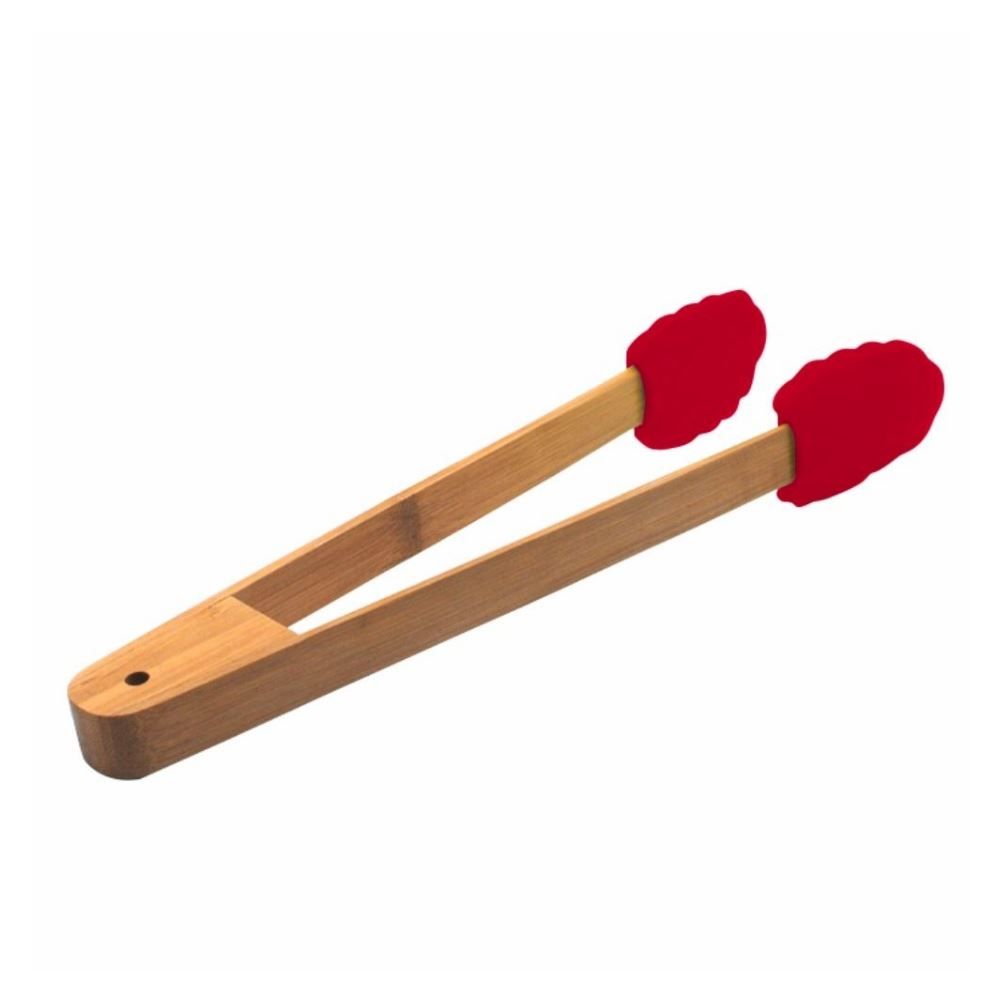 Pegador De Silicone Com Cabo De Bambu Havan Casa - Vermelho